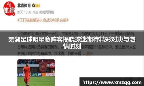 芜湖足球明星赛阵容揭晓球迷期待精彩对决与激情时刻